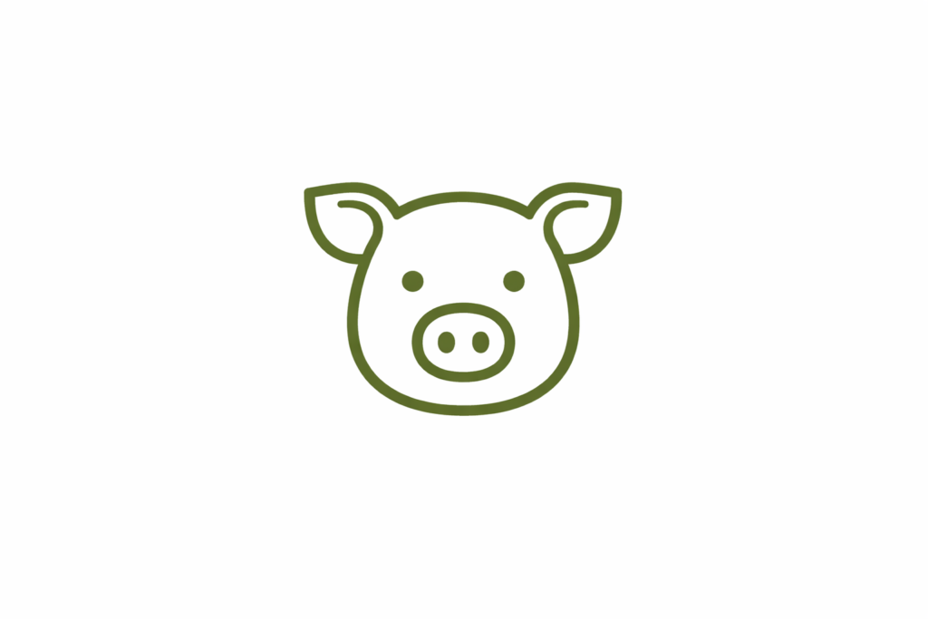 Ícone minimalista de rosto de porquinho